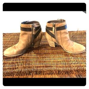 Franco Sarto Brown chunky heeled booties